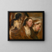 dwóch głów kobiet i tors wojownika - Jacob Jordaens — oprawiony obraz na ścianie