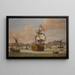 Charles II i Jakuba, księcia Yorku, na pokładzie HMS Triumph z trzema królewskimi jachtami u wybrzeży Dover - Jacob Knyff — oprawiony obraz na ścianie