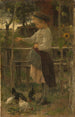 Karmienie kur - Jacob Maris — widok dzieła