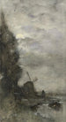pejzaż z młynem przy księżycowym świetle - Jacob Maris — widok dzieła