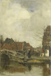 Stare dzielnice nad brzegiem wody - Jacob Maris — widok dzieła