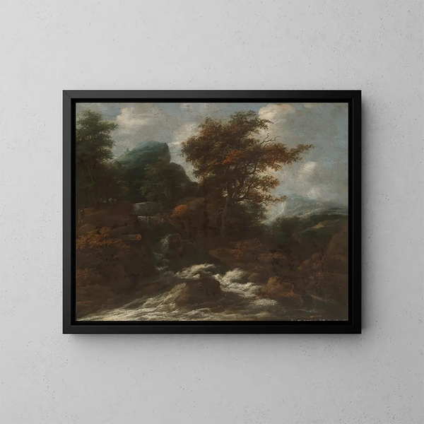 pejzaż z wodospadami - Jacob Salomonsz van Ruysdael — oprawiony obraz na ścianie