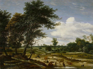 Jacob Salomonsz van Ruysdael - Landscape with herdsmen and cattle.webp