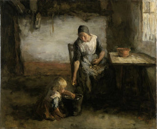 Kobieta obierająca ziemniaki - Jacob Simon Hendrik Kever — widok dzieła