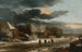 zimowego krajobrazu z wioską i zamarzniętym kanałem - Jacob van Ruisdael — widok dzieła
