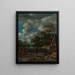 Zalesiony krajobraz z wodospadem - Jacob van Ruisdael — oprawiony obraz na ścianie
