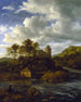 Zamek i młyn wodny nad brzegiem rzeki - Jacob van Ruisdael — widok dzieła