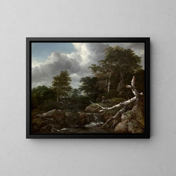 Scena leśna - Jacob van Ruisdael — oprawiony obraz na ścianie