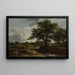 pejzaż z wioską w oddali - Jacob van Ruisdael — oprawiony obraz na ścianie