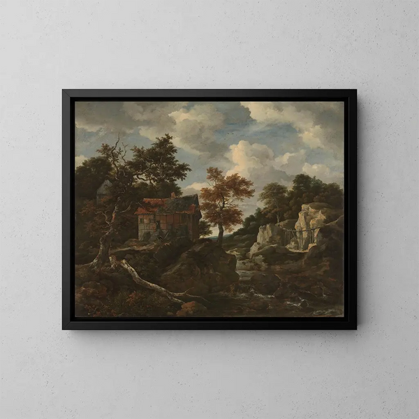 krajobrazu skalistego - Jacob van Ruisdael — oprawiony obraz na ścianie