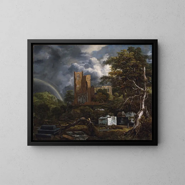 Cmentarz żydowski - Jacob van Ruisdael — oprawiony obraz na ścianie