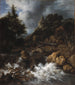 Kaskada z domem szachulcowym i zamkiem - Jacob van Ruisdael — widok dzieła