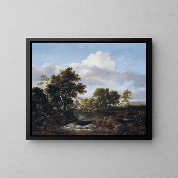 krajobrazu z lasem i strumieniem - Jacob van Ruisdael — oprawiony obraz na ścianie