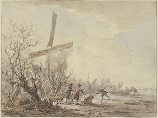 Brzeg rzeki z młynem - Jacob van Strij — widok dzieła