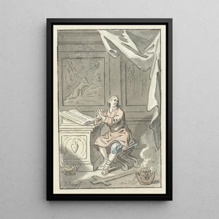 Jacobus Buys - Zittende man met gevouwen handen achter een bijbel.webp