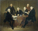 Les Quatre Régents, sekretarz i ojciec domu chorych na trąd w Amsterdamie 1773 - Jacobus Luberti Augustini — widok dzieła