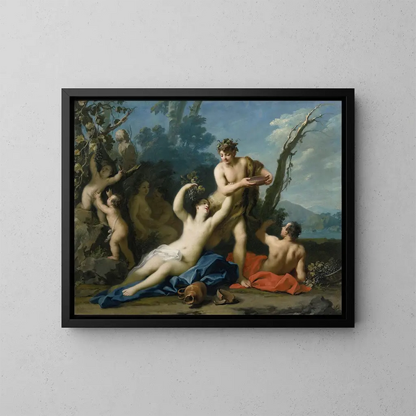 Bacchus i Ariadna - Jacopo Amigoni — oprawiony obraz na ścianie