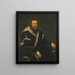 Portret mężczyzny z brodą w czarnej szacie z futrem - Jacopo Tintoretto — oprawiony obraz na ścianie