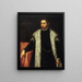 Młody mężczyzna w wieku dwudziestu pięciu lat w płaszczu z podszewką z futra - Jacopo Tintoretto — oprawiony obraz na ścianie