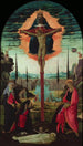 Retable votif Trójcy Świętej, Maryi, św. Jana i darczyńców - Jacopo del Sellaio — widok dzieła