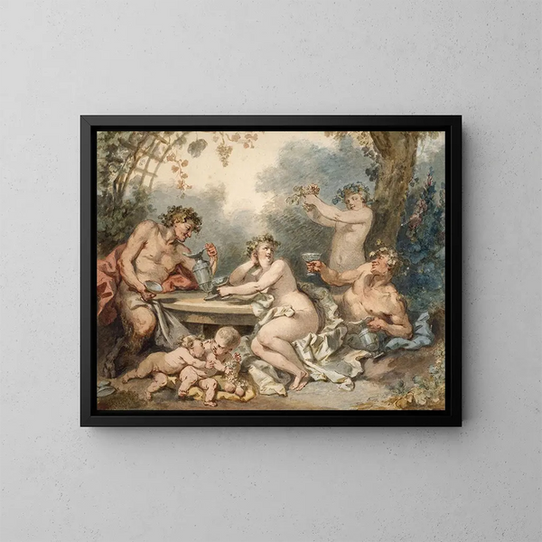 Nymfa i fauna - Jacques-Philippe Caresme — oprawiony obraz na ścianie