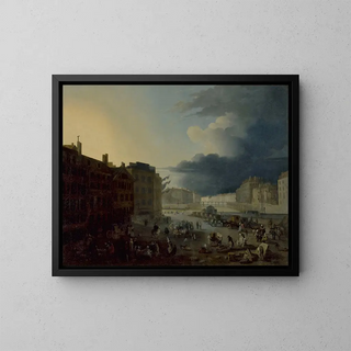 Jacques Albert Senave - Le pont Rouge et les pointes des les SaintLouis et de la Cit vus du port au bl.webp