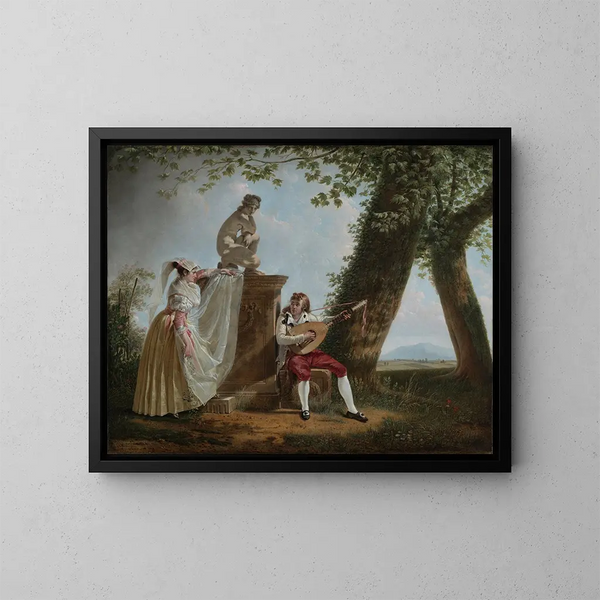 Serenada w pejzażu parku rzymskiego - Jacques Sablet — oprawiony obraz na ścianie