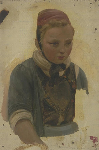 Jakob Becker - Brustbild eines kleinen Bauernmdchens.webp