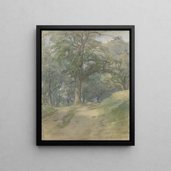 Jakob Frchtegott Dielmann - Sunny forest path.webp