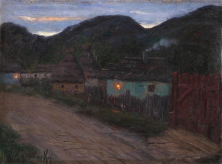 Rue de village nocturne - Jakob Koganowsky — widok dzieła