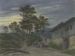 Jakob Maurer - Rckkehr der Herde zum Stall am Abend.webp