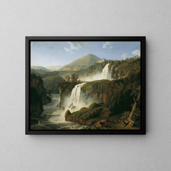 La grande cascade de Tivoli près de Rome - Jakob Philipp Hackert — oprawiony obraz na ścianie