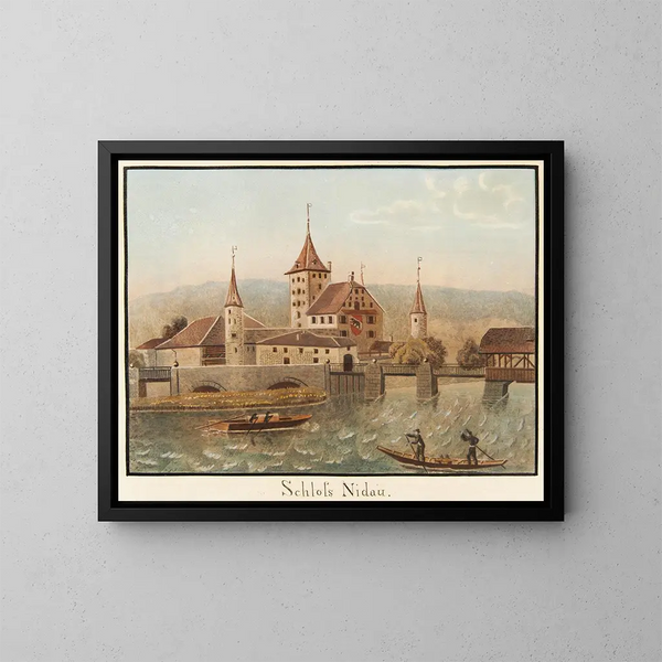 Château de Nidau - Jakob Samuel Weibel — oprawiony obraz na ścianie
