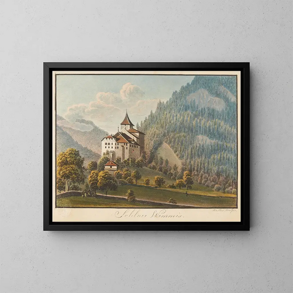 Château de Wimmis - Jakob Samuel Weibel — oprawiony obraz na ścianie