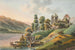 Widok zamku Ringenberg nad jeziorem Brienz - Jakob Samuel Weibel — widok dzieła