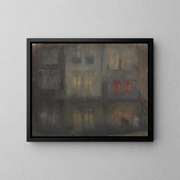 Nocturne noir et rouge, kanał holenderski - James Abbott McNeill Whistler — oprawiony obraz na ścianie