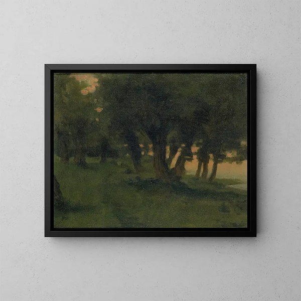 Nad brzegami Renu w pobliżu Saint-Germain au Mont d'Or - James Carroll Beckwith — oprawiony obraz na ścianie