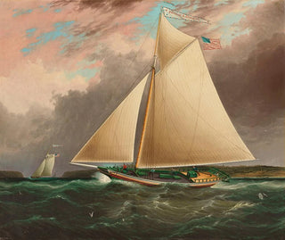 Sloop na rzece Hudson - James Edward Buttersworth — widok dzieła