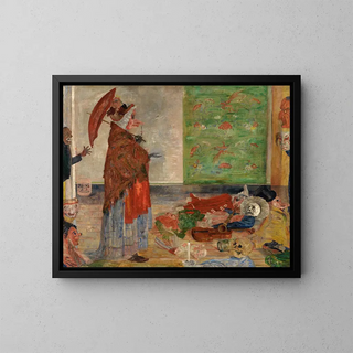 L'étonnement du masque Wouse - James Ensor — oprawiony obraz na ścianie