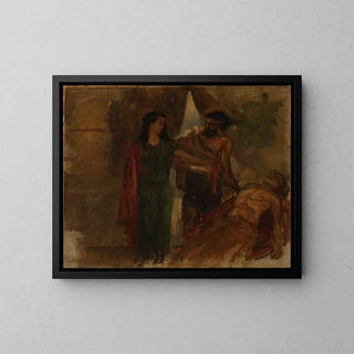 scena biblijna - James Ensor — oprawiony obraz na ścianie