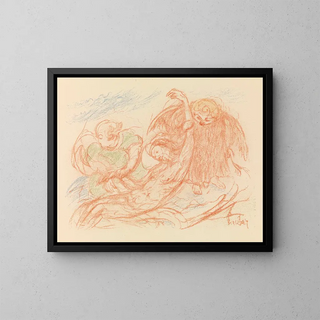 Le Christ et les anges - James Ensor — oprawiony obraz na ścianie