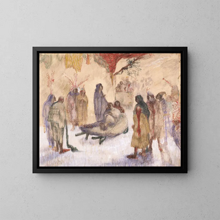 Chrystus i paralityk - James Ensor — oprawiony obraz na ścianie