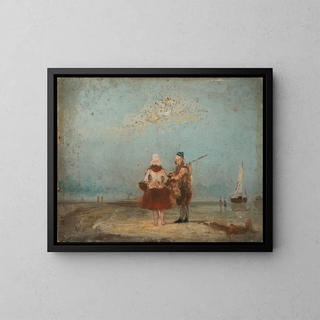 Para rybaków - James Ensor — oprawiony obraz na ścianie