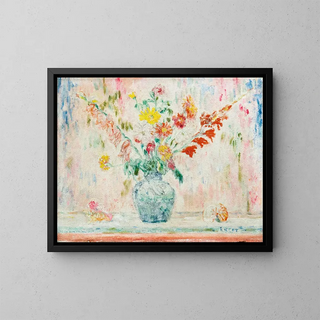 Kwiaty i muszle - James Ensor — oprawiony obraz na ścianie