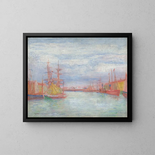 Port w Ostendzie - James Ensor — oprawiony obraz na ścianie
