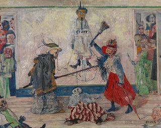 Szkieletów walczących o ciało powieszonego - James Ensor — widok dzieła