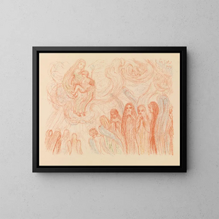 Anioły uwielbiają Maryję - James Ensor — oprawiony obraz na ścianie