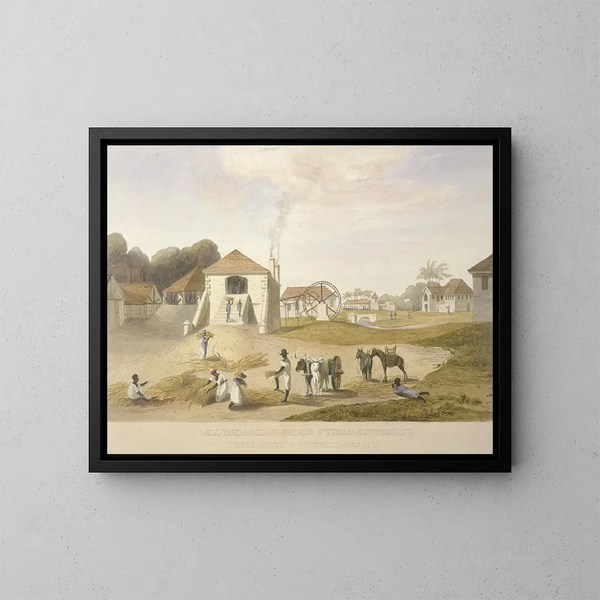 Cour de moulin, domaine Holland, Saint-Thomas à l'Est - James Hakewill — oprawiony obraz na ścianie