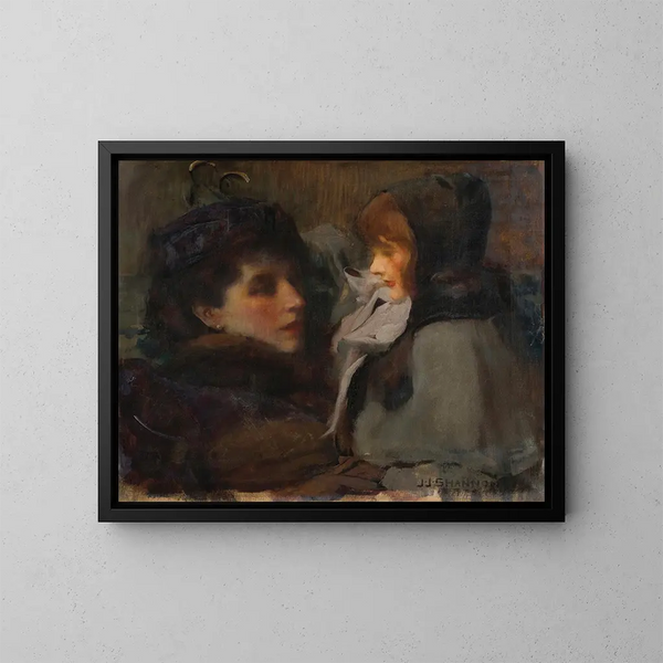 La femme et la fille de l'artiste - James Jebusa Shannon — oprawiony obraz na ścianie