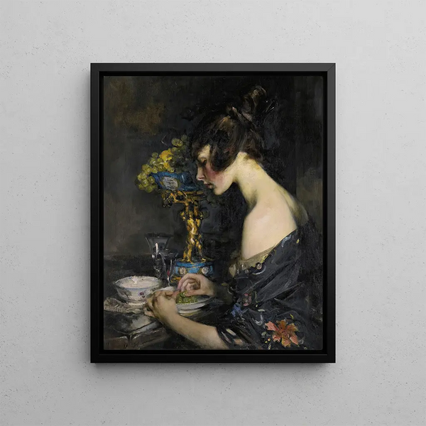Le vase de Sèvres - James Jebusa Shannon — oprawiony obraz na ścianie